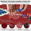 REAHOISY 63" x 30" Poker Mat Poker Table Top, Portable Texas Hold'em Poker Table Topper, Foldable Poker Table Tops w/Storage Cylinder, Non-Slip Rubber for Card Games, Blackjack (Red, 63" x 30") view 2