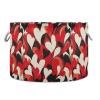 Abstract Red Black White Heart Pattern Toys Storage Bin with Cotton Rope Large Capacity Clothes Storage Baskets Laundry Hamper Holiday Ornament Box Organizer for Bedroom Bathroom Nursery view 1