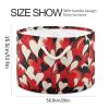 Abstract Red Black White Heart Pattern Toys Storage Bin with Cotton Rope Large Capacity Clothes Storage Baskets Laundry Hamper Holiday Ornament Box Organizer for Bedroom Bathroom Nursery view 2