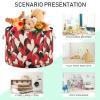 Abstract Red Black White Heart Pattern Toys Storage Bin with Cotton Rope Large Capacity Clothes Storage Baskets Laundry Hamper Holiday Ornament Box Organizer for Bedroom Bathroom Nursery view 4