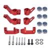 1 Set Metal Front Caster Block Steering Block Rear Stub Axle Bracket Kit for 1/10 for Traxxas 2WD for Slash for Stampede for Rustler RC Car Part(Red 1 Set) view 1