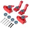 1 Set Metal Front Caster Block Steering Block Rear Stub Axle Bracket Kit for 1/10 for Traxxas 2WD for Slash for Stampede for Rustler RC Car Part(Red 1 Set) view 2