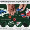 REAHOISY 70" x 35" Poker Mat Poker Table Top, Portable Texas Hold'em Poker Table Topper, Foldable Poker Table Tops w/Storage Cylinder, Non-Slip Rubber for Card Games, Blackjack (Green, 70" x 35") view 2