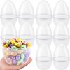 10 Pcs 8 Inch Giant Clear Easter Eggs Jumbo Transparent Easter Eggs Plastic Eggs Fillable for Easter Basket Stuffers Fillers Party Decor view 1