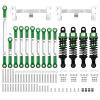 1 Set Metal Chassis Link Rod Tie Rod Mounting Bracket Shock Absorber Kit for MN D90 MN99S for WPL C14 C24 RC Car Upgrade Parts(Green for WPL) view 1