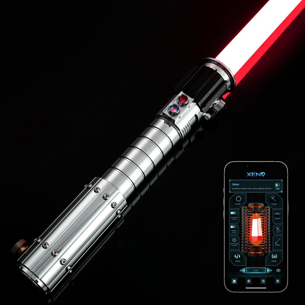 Upgraded XRGB 3.0 Motion Control Light Saber, Sensitive Smooth Swing Light Saber Supprot Heavy Dueling, Infinite Color Changing, 16 Sound Fonts, Metal Hilt Rechargeable