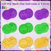 120 PCS Mardi Gras Decorations, 1.4 in Plastic Gold Coins, Purple Gold Green Mardi Gras Coins Fake Coins Mardi Gras Tokens, Mardi Gras Party Supplies Costume Accessories for Parade Maskquerade view 3