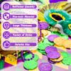 120 PCS Mardi Gras Decorations, 1.4 in Plastic Gold Coins, Purple Gold Green Mardi Gras Coins Fake Coins Mardi Gras Tokens, Mardi Gras Party Supplies Costume Accessories for Parade Maskquerade view 4