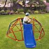 6FT Geometric Dome Climber with Slide, Outdoor Playset for Kids 3-8, Metal Climbing Frame with 330lbs Weight Capacity, Backyard Playground for Physical Activity, Agility, and Fun view 4