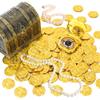 120 PCS Gold Coins, 1.4 in Plastic Gold Coins, 0.08 in Thick Fake Coins Pirate Coins Tokens Play Coins for Kids, Pirate Treasure Classroom Reward Adventure Theme Party Supplies for Pirate Party view 4