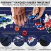 REAHOISY 70" x 35" Poker Mat Poker Table Top, Portable Texas Hold'em Poker Table Topper, Foldable Poker Table Tops w/Storage Cylinder, Non-Slip Rubber for Card Games, Blackjack (Blue, 70" x 35") view 2