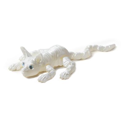 3D Printed Cat Toy - Vertical Pupils, Cute Animal Design Home Decor & Stress Relief Fidget Toy, Perfect 3D Cat Gifts (White)