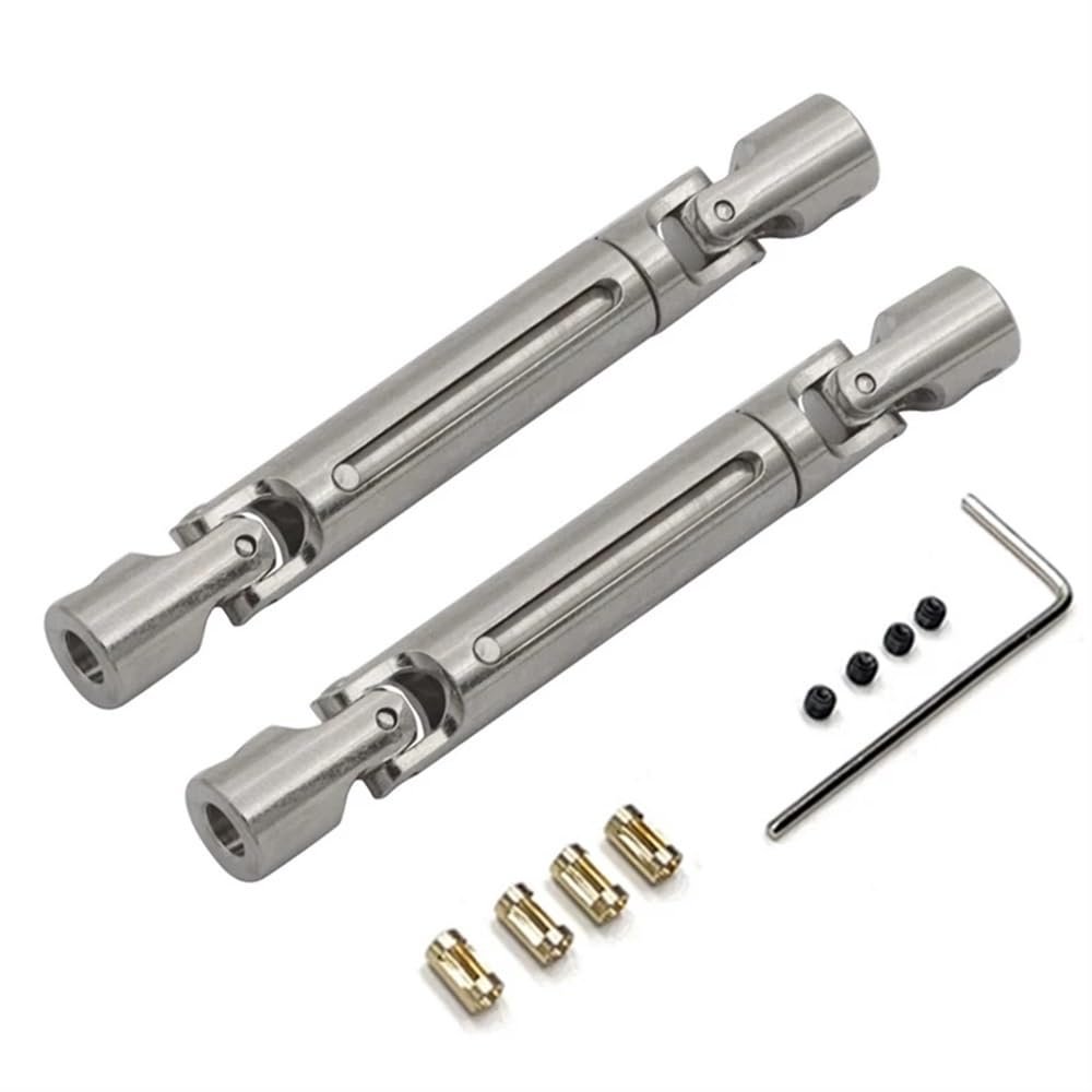FGUwNU Metal Drive Shaft Driveshaft Compatible with 1/12 RC Cars Upgrade Parts Accessories MN168 MN82 MN78 3mm to 4mm Shaft Sleeve(Silver)