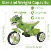 Dinosaur Kids Tricycle for Rider- Toddlers Kid Trike Bike Big Wheel with Music, Storage Basket,Indoor/Outdoor Preschool Daycare Kids Bike,Best Gift for 3-7 Year Old Girls & Boys (Green) view 3