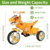 Dinosaur Kids Tricycle for Rider- Toddlers Kid Trike Bike Big Wheel with Music, Storage Basket,Indoor/Outdoor Preschool Daycare Kids Bike,Best Gift for 3-7 Year Old Girls & Boys (Orange) view 4