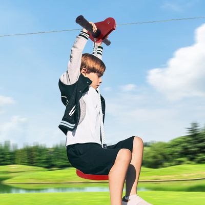 ATOLOMOTOR 160FT Zip line Kit,Up to 330Lb Stainless Steel Zipline Set with Spring Brake and Safety Belt,Backyard Zipline for Kids and Adults Outdoor Playground Equipment