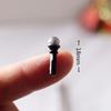 1/12 Dollhouse Miniature Accessories,Metal Microphone with Stand,Music Room Recording Room Studio Decoration view 2