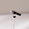 1/12 Dollhouse Miniature Accessories,Metal Microphone with Stand,Music Room Recording Room Studio Decoration view 4