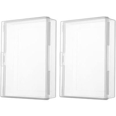 BEAHING Card Deck Box, 2PCS Card Game Storage 4x2x1'' Transparent PP Card Deck Box with Secure Clasp Easy Open and Close Game Card Holder for Game Cards, Bank Cards, Card Storage Box