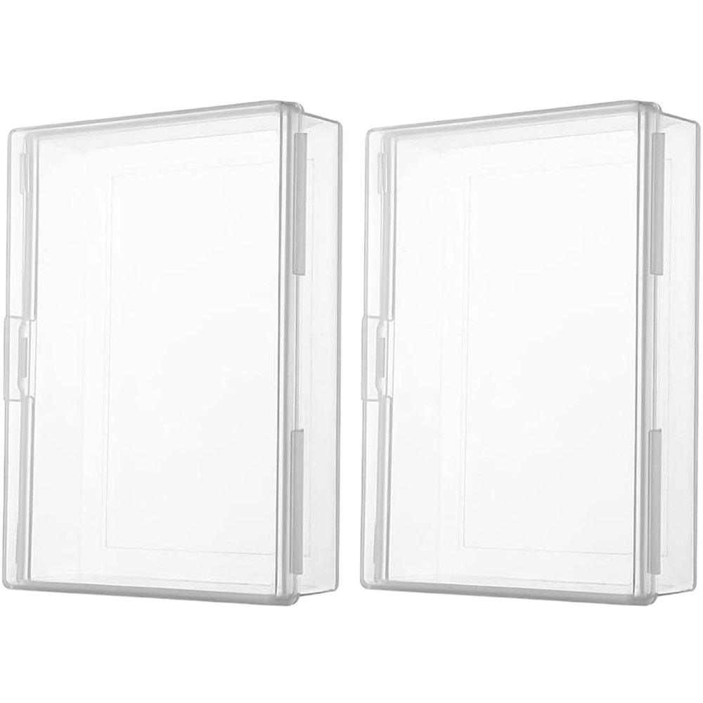 BEAHING Card Deck Box, 2PCS Card Game Storage 4x2x1'' Transparent PP Card Deck Box with Secure Clasp Easy Open and Close Game Card Holder for Game Cards, Bank Cards, Card Storage Box