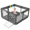 COMOMY Playpens for Babies and Toddlers, Small Baby Play Pens, Activity Center for Baby Safe and Non-Slip Baby Fence, Full Mesh Design, Indoor & Outdoor Kids Activity Center (Dark Grey, 50"x50") view 1