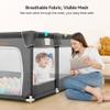 COMOMY Playpens for Babies and Toddlers, Small Baby Play Pens, Activity Center for Baby Safe and Non-Slip Baby Fence, Full Mesh Design, Indoor & Outdoor Kids Activity Center (Dark Grey, 50"x50") view 3