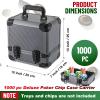 WinnerWhy 1000pcs Poker Chip Case Carrier 10 x 10 x 7 Inches Aluminum Poker Chip Storage Box view 2