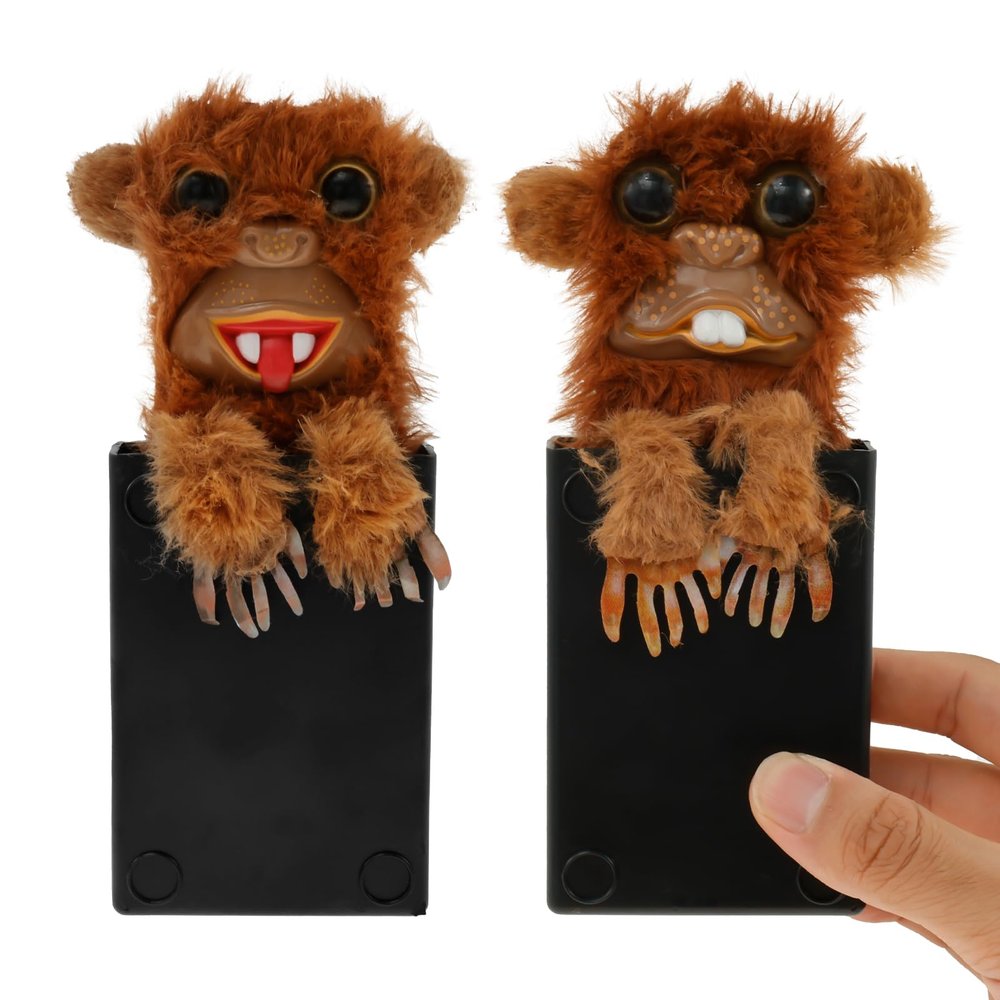 2Pcs Surprise Prank Monkey Toy 2024 - Surprise Prank Monkey Toy Pop Up, Realistic Monkey Prank Toy, Safe Prank Toys for April Fools' Day