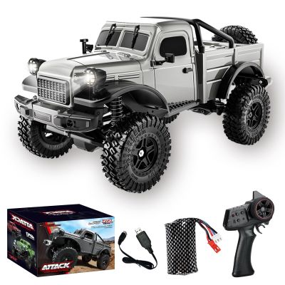 Authticar RC Crawler,1:18 Scale All Terrain Remote Control Car, 2.4 GHz 4WD Electric Rock Crawler with LED Lights, Toy Off-Road Vehicle for Teen s