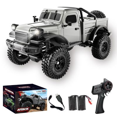 Authticar RC Crawler,1:18 Scale All Terrain Remote Control Car, 2.4 GHz 4WD Electric Rock Crawler with LED Lights, Toy Off-Road Vehicle for Teen s