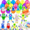 12 Pack 3.8'' Jumbo Filled Easter Eggs with Toys Transformable Animal Bunny Unicorn Fidget Spinners ,Easter Basket Stuffers Filler Essential Gifts for Kids Toddler Teens Stress Relief Party Favor Hunt view 1