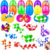 12 Pack Filled Easter Eggs with Snake Cubes Twist Puzzle Toys, Easter Basket Stuffers Fillers Gifts Stress Relief Fidget Toys for Teens Kids Basket Essential Egg Hunt Party Favor Classroom Reward view 1