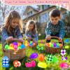 12 Pack Filled Easter Eggs with Snake Cubes Twist Puzzle Toys, Easter Basket Stuffers Fillers Gifts Stress Relief Fidget Toys for Teens Kids Basket Essential Egg Hunt Party Favor Classroom Reward view 2
