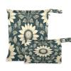 Flradish 2 Pack Sunflower Cloth Diaper Wet Dry Bags,Waterproof Reusable Wet Bag with Two Zipper Pockets& Handle,Washable for Swimming,Travel,Beach,Pool or Wet Clothes view 1