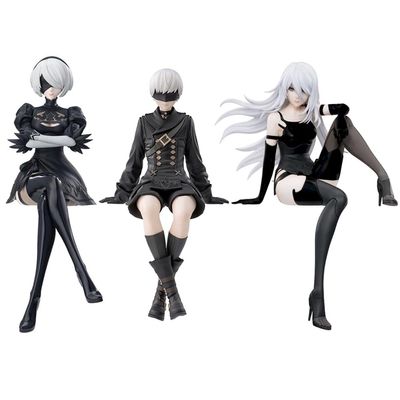 MABAIUDE 3pcs 2Byorha & 9Syorha & A2yorha Figure, 15cm Sitting Pose Anime Cake Topper Figure Statue, PVC Handmade Collectible Desktop Decoration