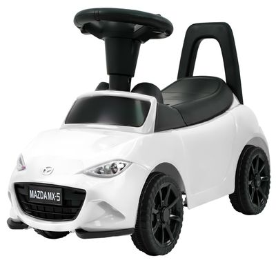 Kids Push Car for Toddlers, Licensed Mazda Toddler Car, Ride on Toy with Horn, Music, Lights, Under Seat Storage- White