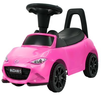 Kids Push Car for Toddlers, Licensed Mazda Toddler Car, Ride on Toy with Horn, Music, Lights, Under Seat Storage- Pink