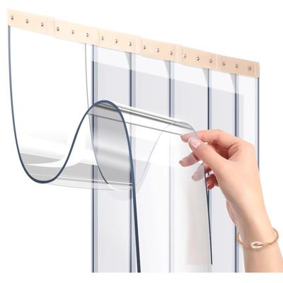 gklwVSlwv Transparent Door Curtain, Thermal Insulated Door Curtain,Clear PVC Strip Door Curtain Kit, Waterproof Vinyl Smooth Strip Curtain for Walk in Freezers, Warehouse, Garage Gate(8pcs 1.2x2.2m)