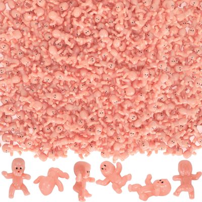 200 PCS King Cake Babies, 1 Inch Mini Plastic Babies Mardi Gras Babies for King Cake Decorations, Tiny Plastic Babies for Ice Cube Baby Shower Decor My Water Broke Games Mardi Gras Party Favors