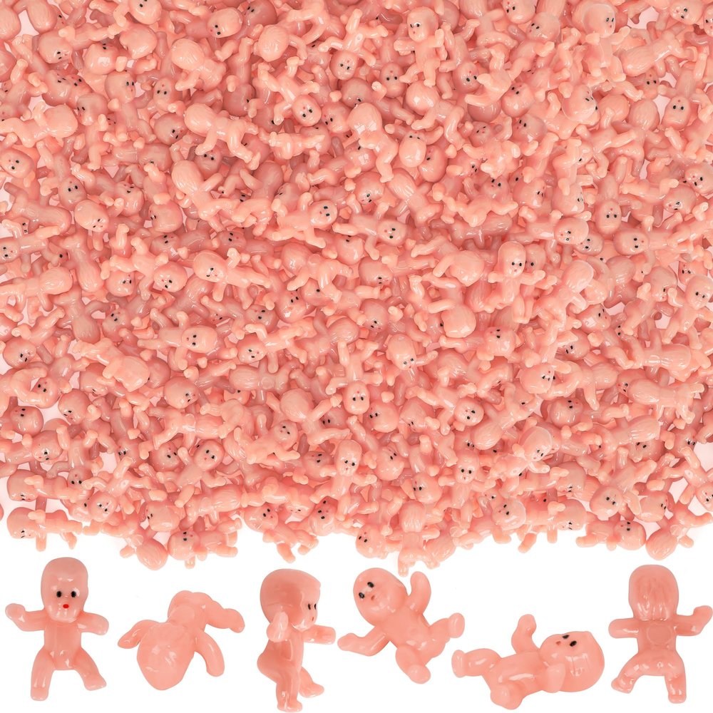 200 PCS King Cake Babies, 1 Inch Mini Plastic Babies Mardi Gras Babies for King Cake Decorations, Tiny Plastic Babies for Ice Cube Baby Shower Decor My Water Broke Games Mardi Gras Party Favors