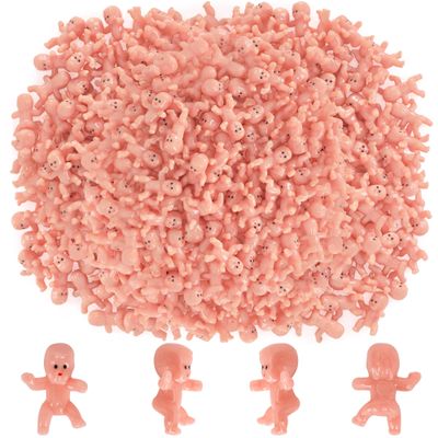 100 PCS Mini Plastic Babies, 1 Inch Mardi Gras King Cake Babies for Baby Shower Games My Water Broke, Tiny Plastic Babies Bulk for Ice Cube Game Mardi Gras Party Favors Baby Shower Decorations