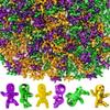 100 PCS Mardi Gras King Cake Babies, 1 Inch Metallic King Cake Baby Bulk, Purple Green Gold Plastic Babies for Mardi Gras Baby Shower Ice Cube Game, Small Plastic Party Decorations view 1