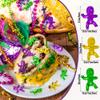 100 PCS Mardi Gras King Cake Babies, 1 Inch Metallic King Cake Baby Bulk, Purple Green Gold Plastic Babies for Mardi Gras Baby Shower Ice Cube Game, Small Plastic Party Decorations view 2