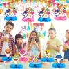 10 Pcs Shark Table Centerpiece,Honeycomb Centerpieces Table Toppers for Shark Birthday Party. view 4