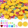 200 PCS Pirate Decorations Set, 1.38 in Pirate Gold Coins 0.79 in Plastic Gems, Fake Coins Plastic Coins Leprechaun Gold Coins, Pirate Theme Party Supplies Pirate Treasure Game Hunt Party Favors view 1