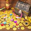 200 PCS Pirate Decorations Set, 1.38 in Pirate Gold Coins 0.79 in Plastic Gems, Fake Coins Plastic Coins Leprechaun Gold Coins, Pirate Theme Party Supplies Pirate Treasure Game Hunt Party Favors view 4
