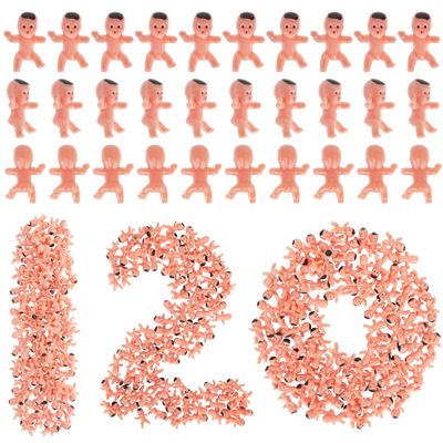 120 PCS Plastic Babies for Games, 1 Inch Bulk Mini Babies Tiny Babies for King Cake Babies Ice Cube Game, Small Plastic Babies for My Water Broke Baby Shower Decorations