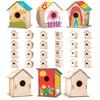 24 Sets DIY Wood Birdhouse Bulk for Kids Parties and Classrooms, Art Painting Bird House Craft Kit Unfinished Wood Bird Houses to Paint for Kids 3+ Spring Summer Arts and Craft Projects view 1