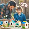 24 Sets DIY Wood Birdhouse Bulk for Kids Parties and Classrooms, Art Painting Bird House Craft Kit Unfinished Wood Bird Houses to Paint for Kids 3+ Spring Summer Arts and Craft Projects view 4