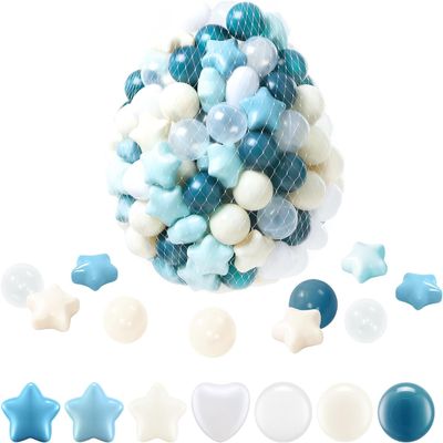 FHRILEK Ball Pit Balls-Star Ball Pit Balls for Kids,Plastic Balls for Ball Pit, Crush Proof Play Balls BPA Free Non-Toxi (Ball and Star, 100PCS) 2.17 Inch